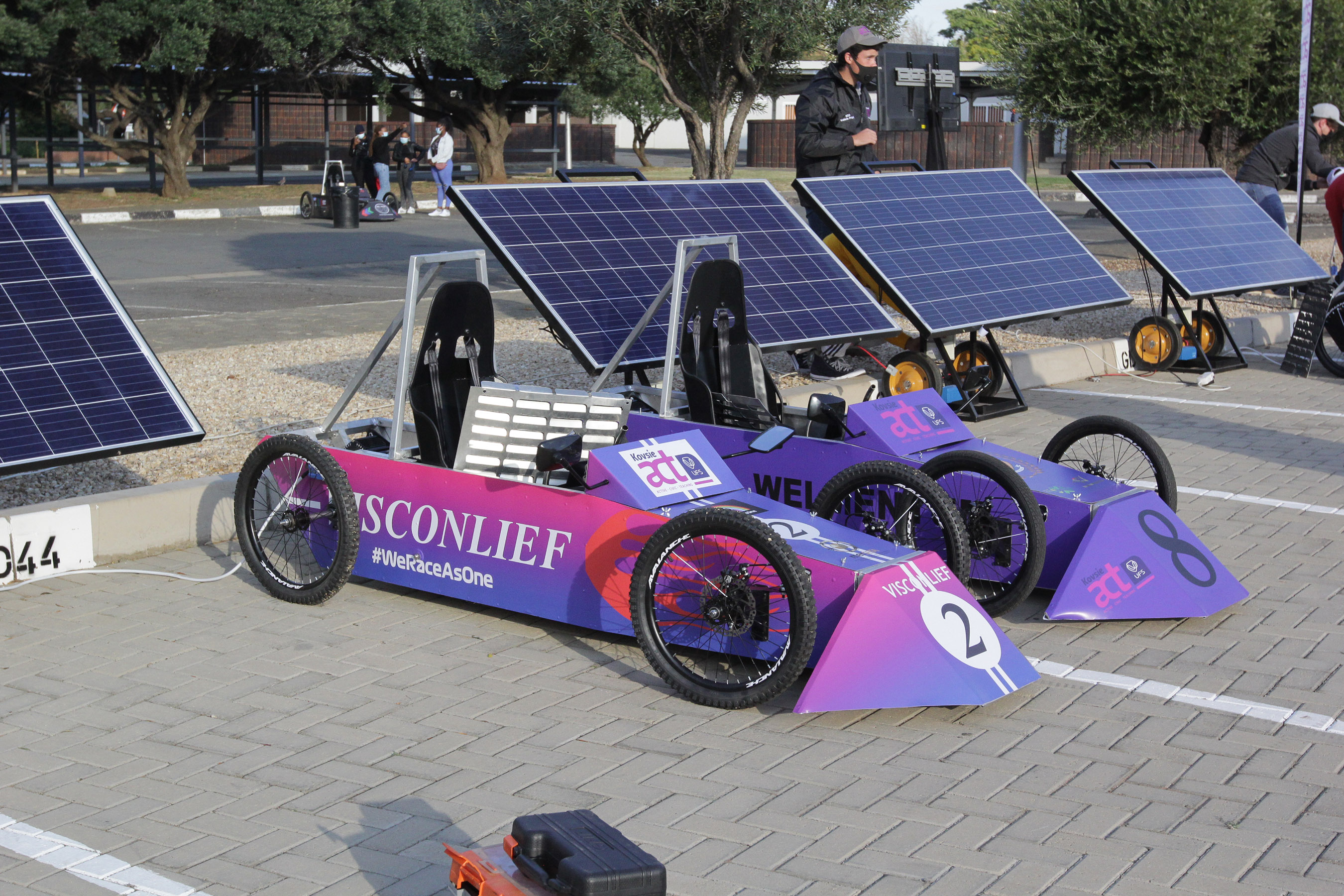Two Eco-vehicles with solar panels