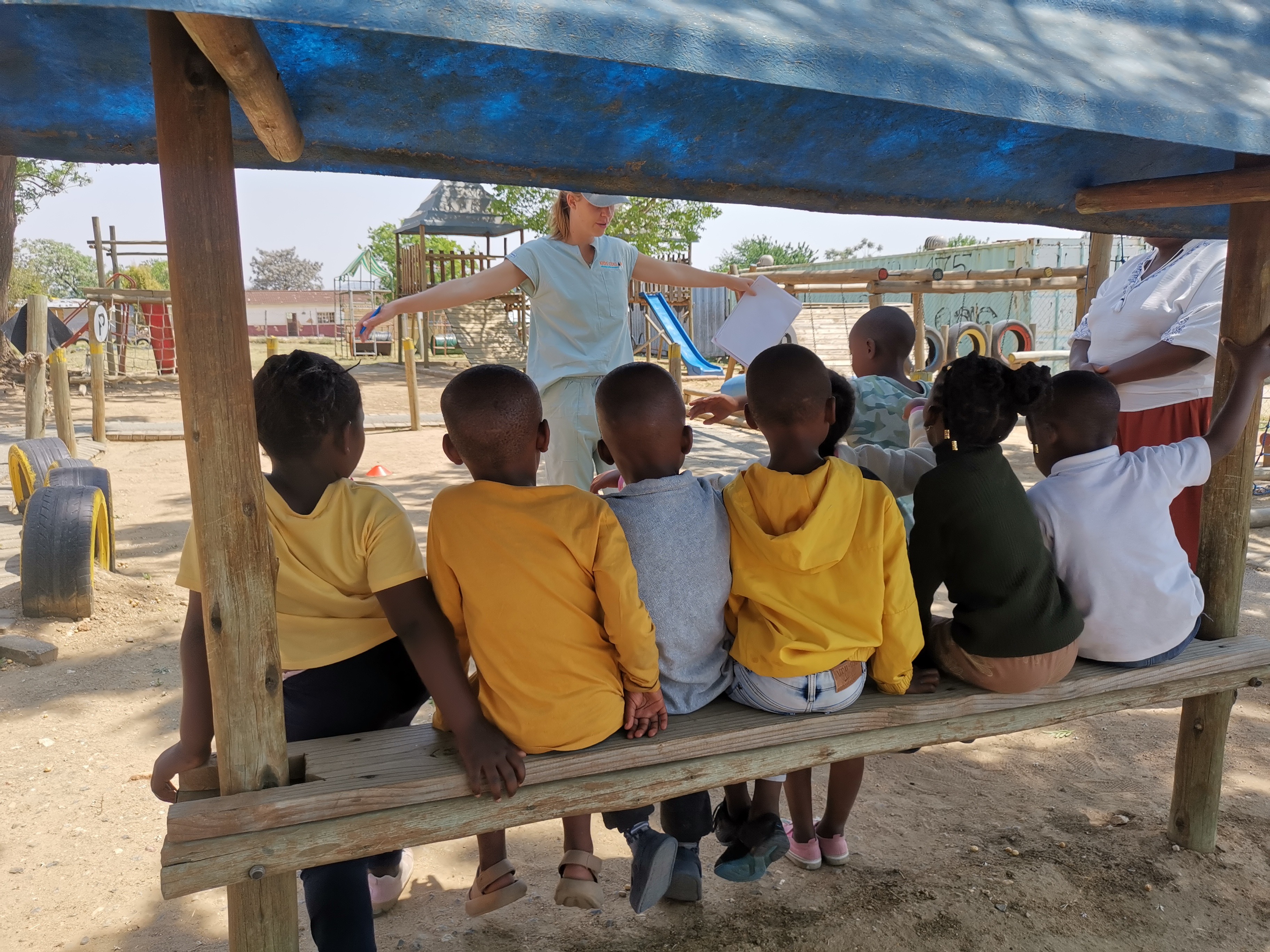 KRachel conducting training with children