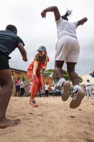 Kids Collab team working with children
